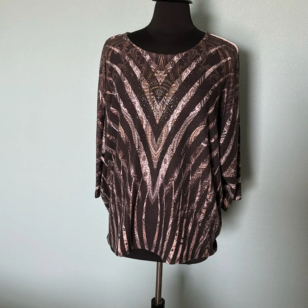 Chicos 3/4 sleeve brown sweater. - Picture 1 of 4